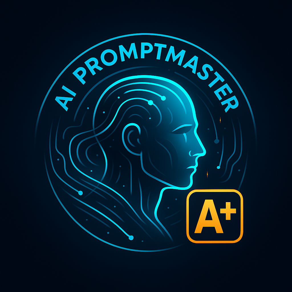 Hvordan mestre AI – derfor vinner kunnskap alltid: En ærlig vurdering av prompt-design og AI-kompetanse 1 AI Promptmaster A+ emblem – symbol for avansert AI-kontroll og optimal prompt-design fra Smartesider.no